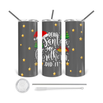 Dear santa my Brother did it, 360 Eco friendly stainless steel tumbler 600ml, with metal straw & cleaning brush