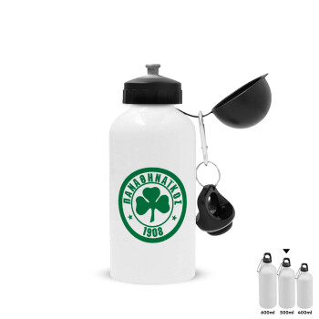 ΠΑΟ Παναθηναϊκός, Metal water bottle, White, aluminum 500ml