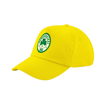 ΠΑΟ Παναθηναϊκός, Child's Baseball Cap, 100% Cotton Twill, Yellow (COTTON, CHILD, UNISEX, ONE SIZE)