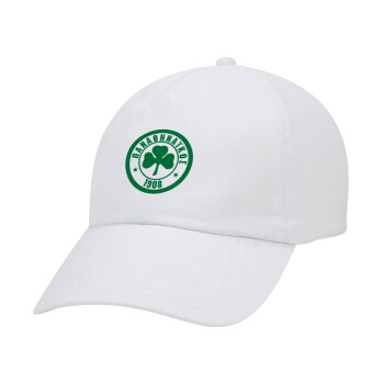 ΠΑΟ Παναθηναϊκός, Καπέλο Ενηλίκων Baseball Λευκό 5-φύλλο (POLYESTER, ΕΝΗΛΙΚΩΝ, UNISEX, ONE SIZE)