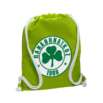 ΠΑΟ Παναθηναϊκός, Backpack bag GYMBAG LIME GREEN, with pocket (40x48cm) & thick cords