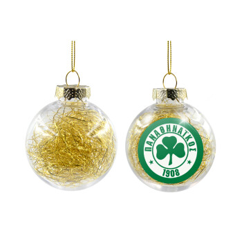 ΠΑΟ Παναθηναϊκός, Transparent Christmas tree ball ornament with gold filling 8cm