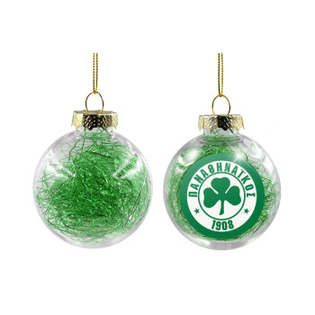 ΠΑΟ Παναθηναϊκός, Transparent Christmas tree ball ornament with green filling 8cm