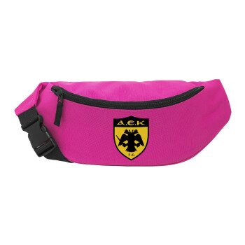 ΑΕΚ, Unisex waist bag (banana) in PINK color with 2 pockets