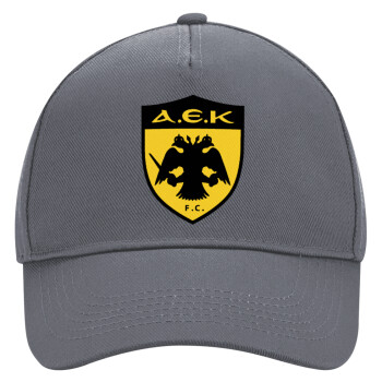 ΑΕΚ, Ultimate Adult Hat Grey, (100% COTTON DRILL, ADULT, UNISEX, ONE SIZE)