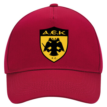 ΑΕΚ, Adult Ultimate Hat RED, (100% COTTON DRILL, ADULT, UNISEX, ONE SIZE)