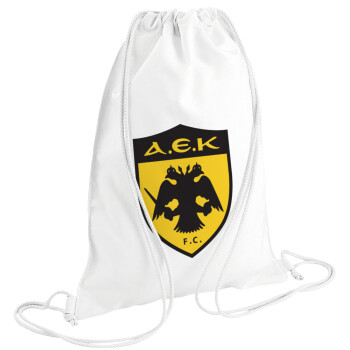 ΑΕΚ, Backpack pouch GYMBAG white (28x40cm)