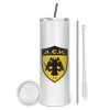 Eco friendly stainless steel tumbler 600ml, with metal straw & cleaning brush