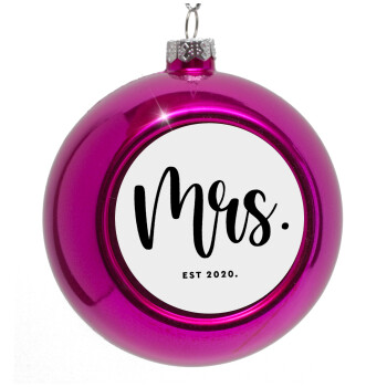 Mr & Mrs (Mrs), Purple Christmas tree ornament bauble 8cm