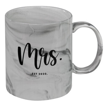 Mr & Mrs (Mrs), Mug ceramic marble style, 330ml