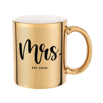 Mr & Mrs (Mrs), Mug ceramic, gold mirror, 330ml