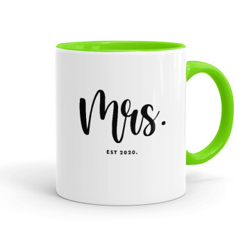 Mr & Mrs (Mrs), Mug colored light green, ceramic, 330ml