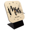 Quartz Table clock in natural wood (10cm)