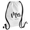 Backpack pouch GYMBAG white, with pocket (40x48cm) & thick cords