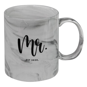 Mr & Mrs (Mr), Mug ceramic marble style, 330ml