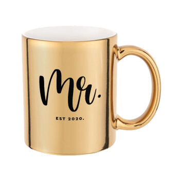 Mr & Mrs (Mr), Mug ceramic, gold mirror, 330ml