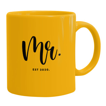 Mr & Mrs (Mr), Κούπα, κεραμική κίτρινη, 330ml (1 τεμάχιο)