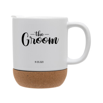 Groom & Bride (Groom), Ceramic coffee mug Cork (MAT), 330ml (1pcs)