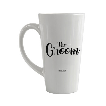 Groom & Bride (Groom), Κούπα κωνική Latte Μεγάλη, κεραμική, 450ml