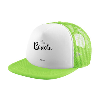 Groom & Bride (Bride), Child's Soft Trucker Hat with Green/White Mesh (POLYESTER, CHILDREN'S, ONE SIZE)