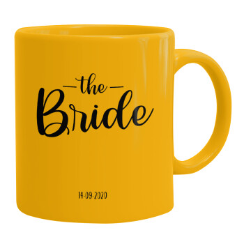 Groom & Bride (Bride), Ceramic coffee mug yellow, 330ml