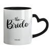 Mug heart black handle, ceramic, 330ml