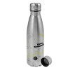 Metallic water bottle, stainless steel, 750ml