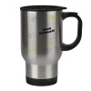 Stainless steel travel mug with lid, double wall 450ml