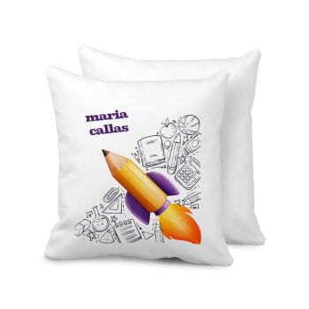Back to school rocket pencil, Sofa cushion 40x40cm includes filling