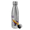 Metallic water bottle, stainless steel, 750ml