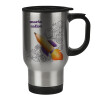 Stainless steel travel mug with lid, double wall 450ml