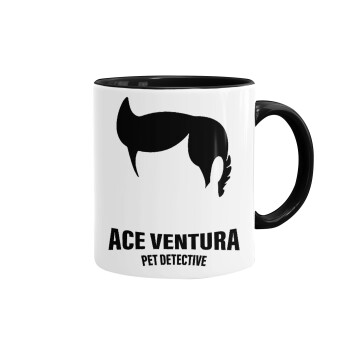 Ace Ventura Pet Detective, Κούπα χρωματιστή μαύρη, κεραμική, 330ml