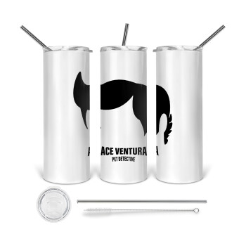 Ace Ventura Pet Detective, 360 Eco friendly ποτήρι θερμό (tumbler) από ανοξείδωτο ατσάλι 600ml, με μεταλλικό καλαμάκι & βούρτσα καθαρισμού