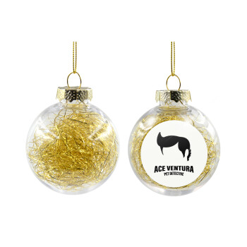 Ace Ventura Pet Detective, Transparent Christmas tree ball ornament with gold filling 8cm