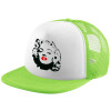 Child's Soft Trucker Hat with Green/White Mesh (POLYESTER, CHILDREN'S, ONE SIZE)