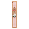 Easter Set, wooden keychain & scented flat Easter candle (30cm) (PINK)