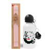 Easter Set, metallic aluminum bottle (500ml) & aromatic flat Easter candle (30cm) (PINK)