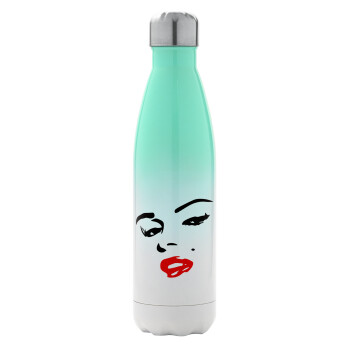 Marilyn Monroe, Metal mug thermos Green/White (Stainless steel), double wall, 500ml