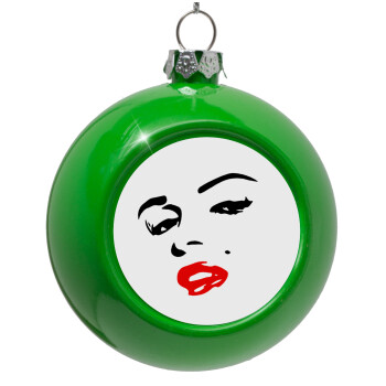 Marilyn Monroe, Green Christmas tree ornament bauble 8cm