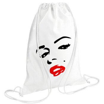 Marilyn Monroe, Backpack pouch GYMBAG white (28x40cm)