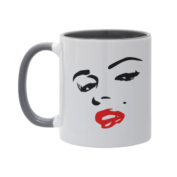 Marilyn Monroe, Κούπα χρωματιστή γκρι, κεραμική, 330ml