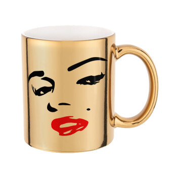 Marilyn Monroe, Mug ceramic, gold mirror, 330ml