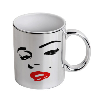 Marilyn Monroe, Mug ceramic, silver mirror, 330ml