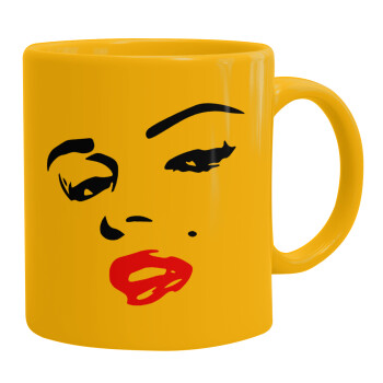 Marilyn Monroe, Κούπα, κεραμική κίτρινη, 330ml (1 τεμάχιο)