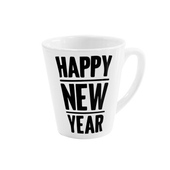 Happy new year, Κούπα κωνική Latte Λευκή, κεραμική, 300ml