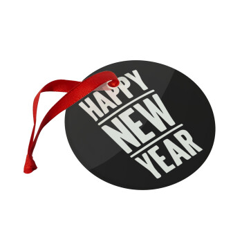 Happy new year, Christmas ornament glass 9cm