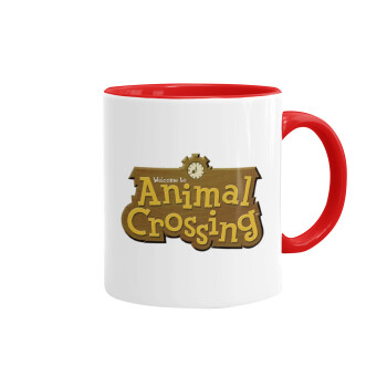 Animal Crossing, Κούπα χρωματιστή κόκκινη, κεραμική, 330ml