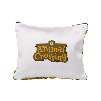 Animal Crossing, Sequin Gold Pouch Cosmetic Bag