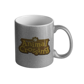 Animal Crossing, Κούπα Ασημένια Glitter που γυαλίζει, κεραμική, 330ml