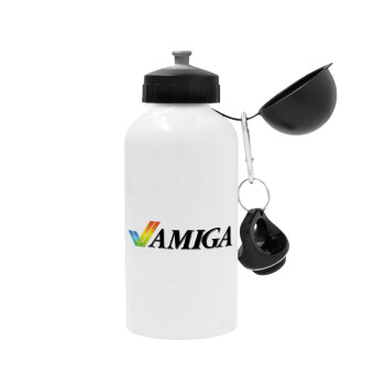 amiga, Metal water bottle, White, aluminum 500ml